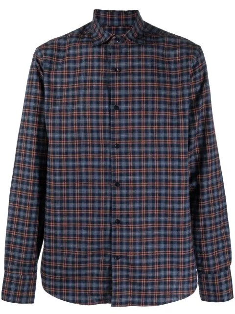 Deperlu check-pattern long-sleeve shirt