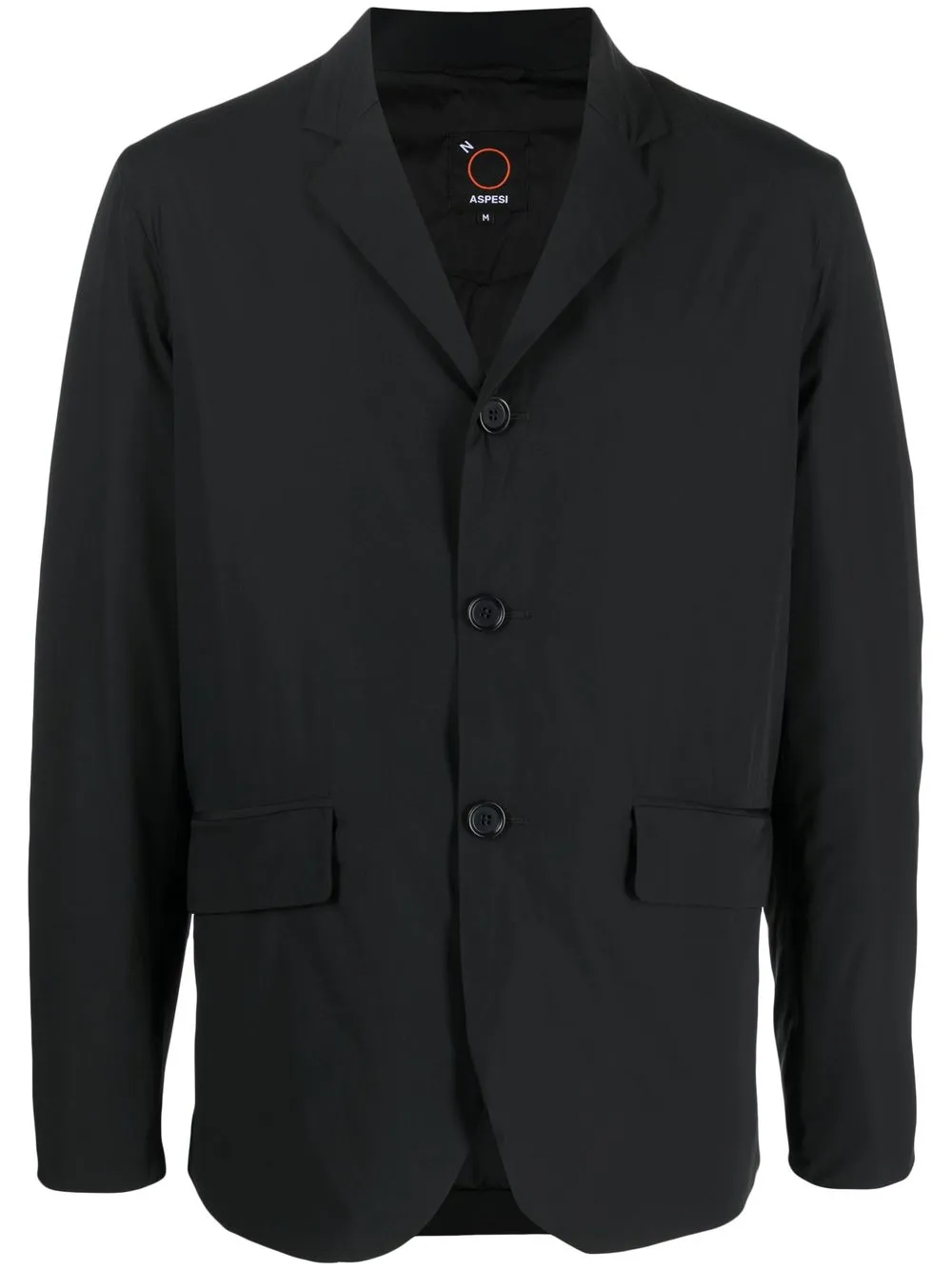 

ASPESI single-breasted padded shell blazer - Black
