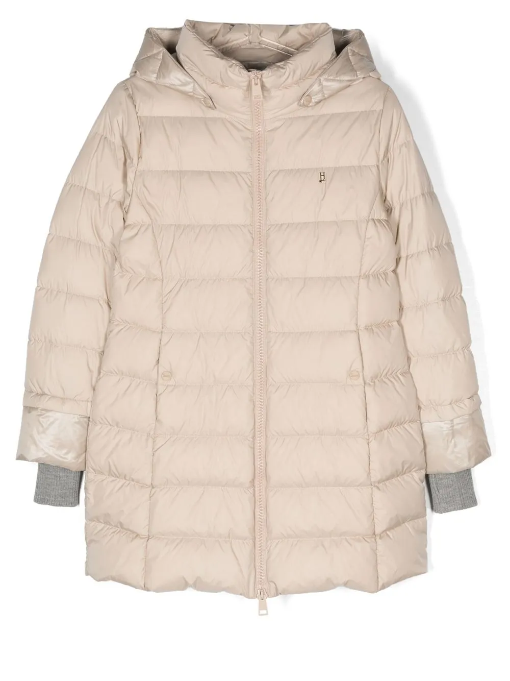 

Herno Kids contrasting-cuffs padded coat - Neutrals