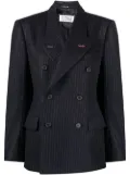 Maison Margiela pinstripe double-breasted wool blazer - Blue