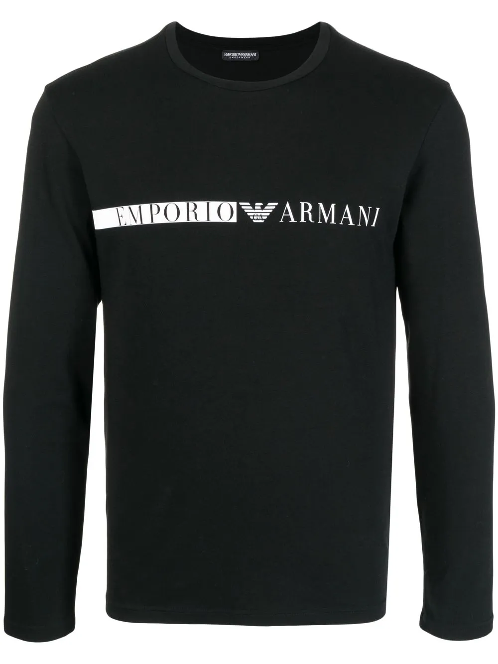 

Emporio Armani playera manga larga con logo estampado - Negro