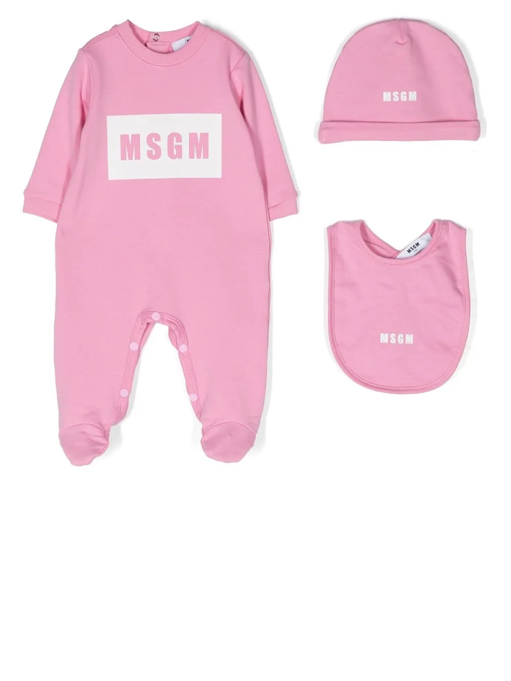 

MSGM Kids logo-print babygrow set - Pink