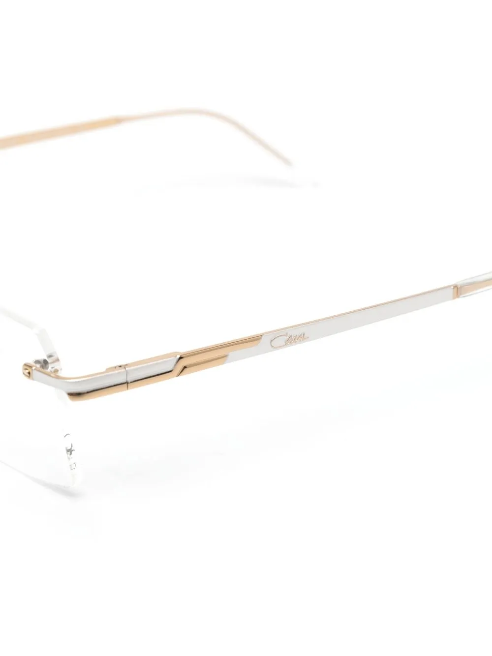  Cazal Brille Mit Eckigem Gestell   Gold 