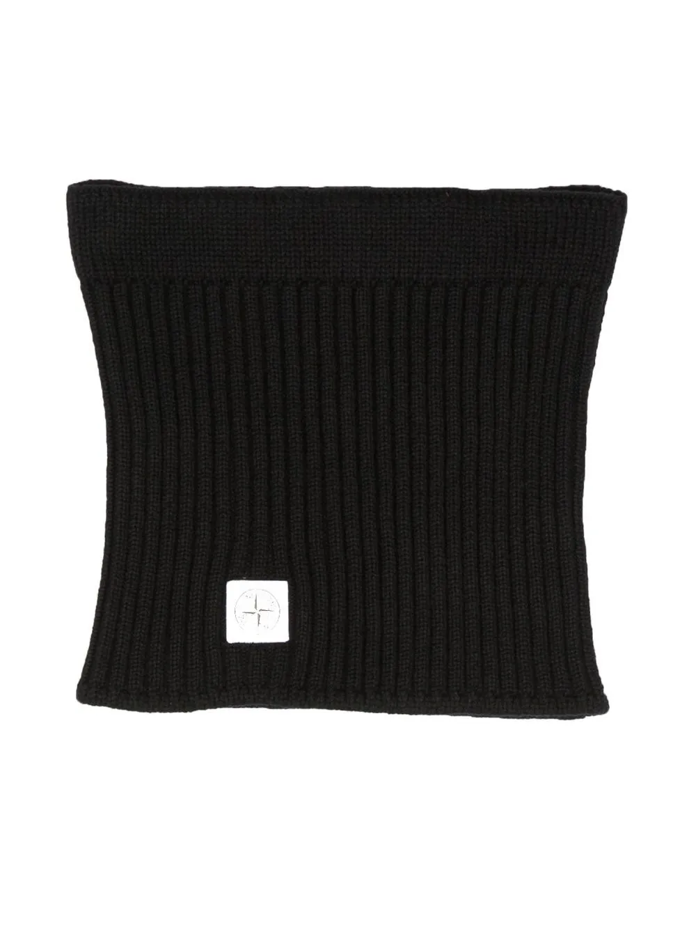 

Stone Island Junior logo-patch knit scarf - Black