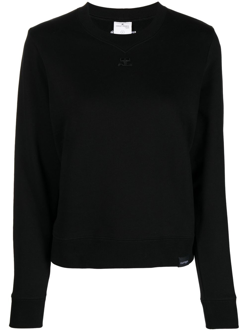 Courrèges logo-patch cotton sweatshirt - Black