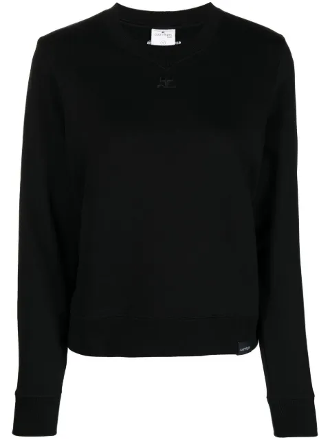 Courrèges logo-patch cotton sweatshirt