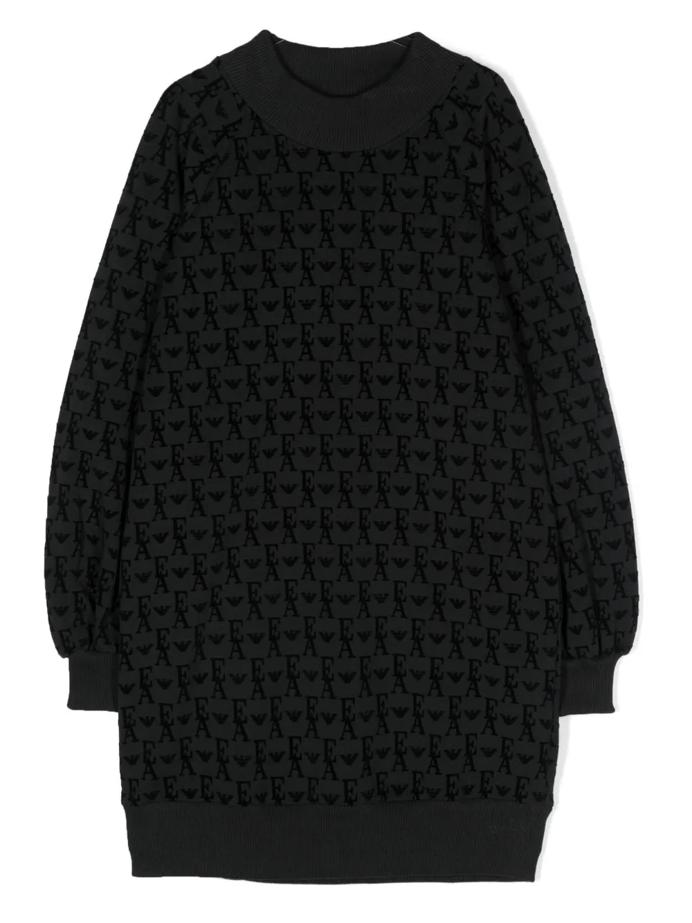 

Emporio Armani Kids all-over monogram-pattern dress - Black