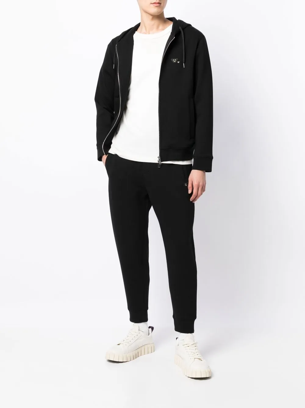 Emporio Armani Hoodie met logopatch - Zwart