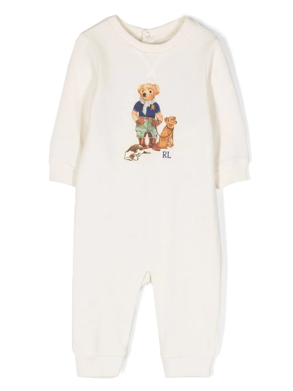 

Ralph Lauren Kids Polo Bear print romper - Neutrals