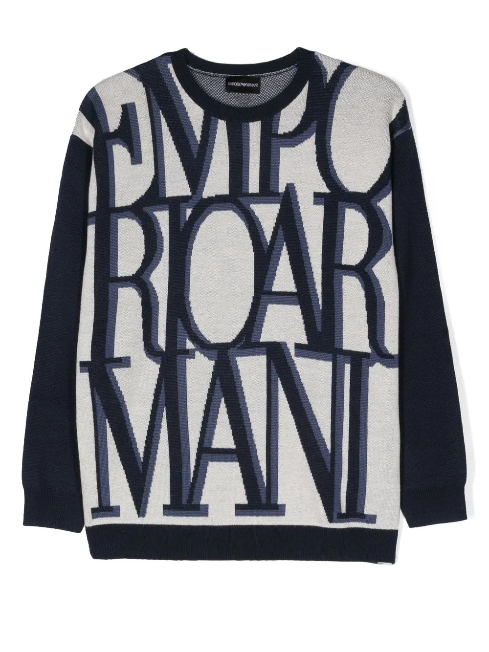 

Emporio Armani Kids suéter tejido con logo en intarsia - Azul