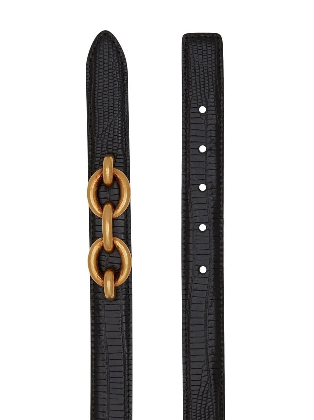 Image 2 of Saint Laurent Maillon embossed leather thin belt