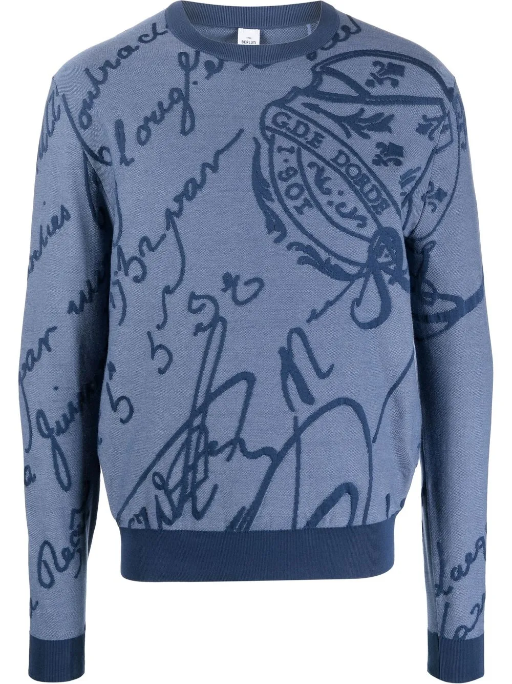 

Berluti embroidered crew-neck jumper - Blue