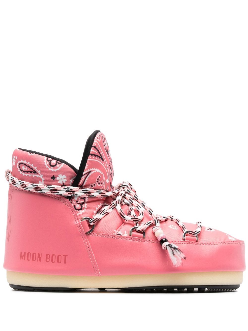 

Alanui x Moonboot bandana-print lace-up ankle boots - Pink