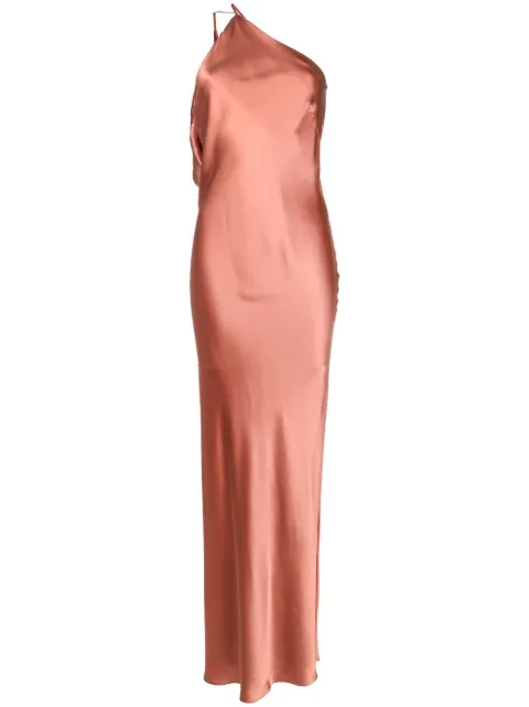 Michelle Mason single-shoulder maxi dress 