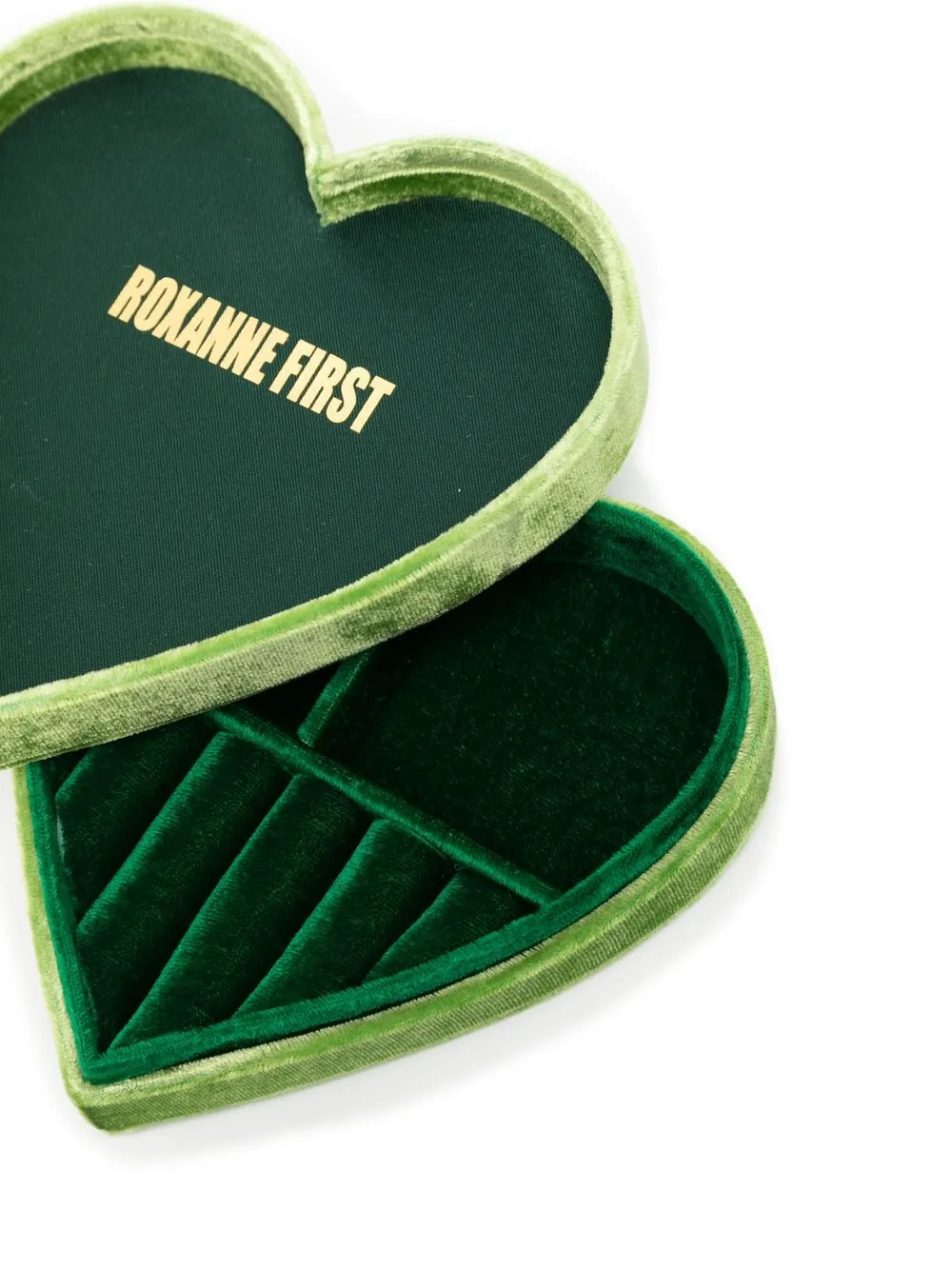 Roxanne First Green Velvet Heart Jewellery Box ModeSens
