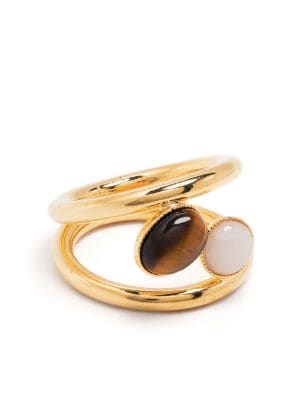 D'Estree Louise Double Stone Ring in Metallic