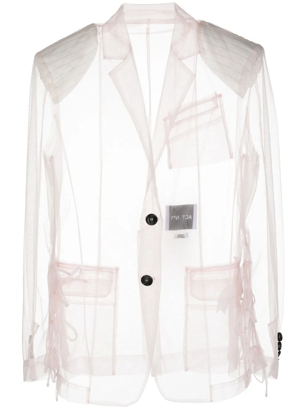 

Act N°1 transparent single-breasted blazer - Pink