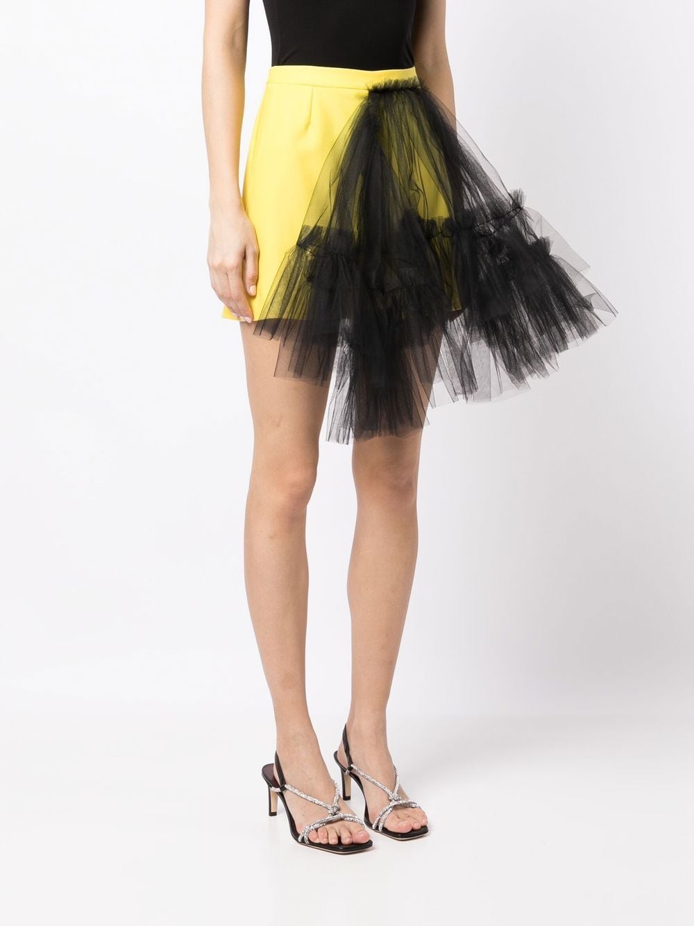 Shop Act N°1 Tulle Panel Mini Skirt In Yellow
