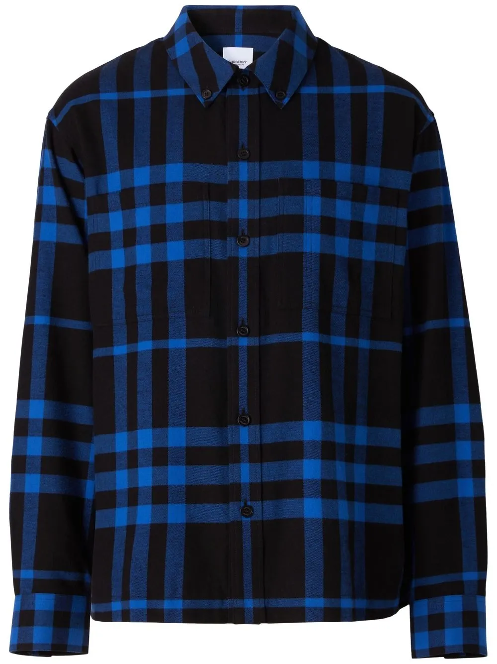 

Burberry camisa con motivo de cuadros - Azul