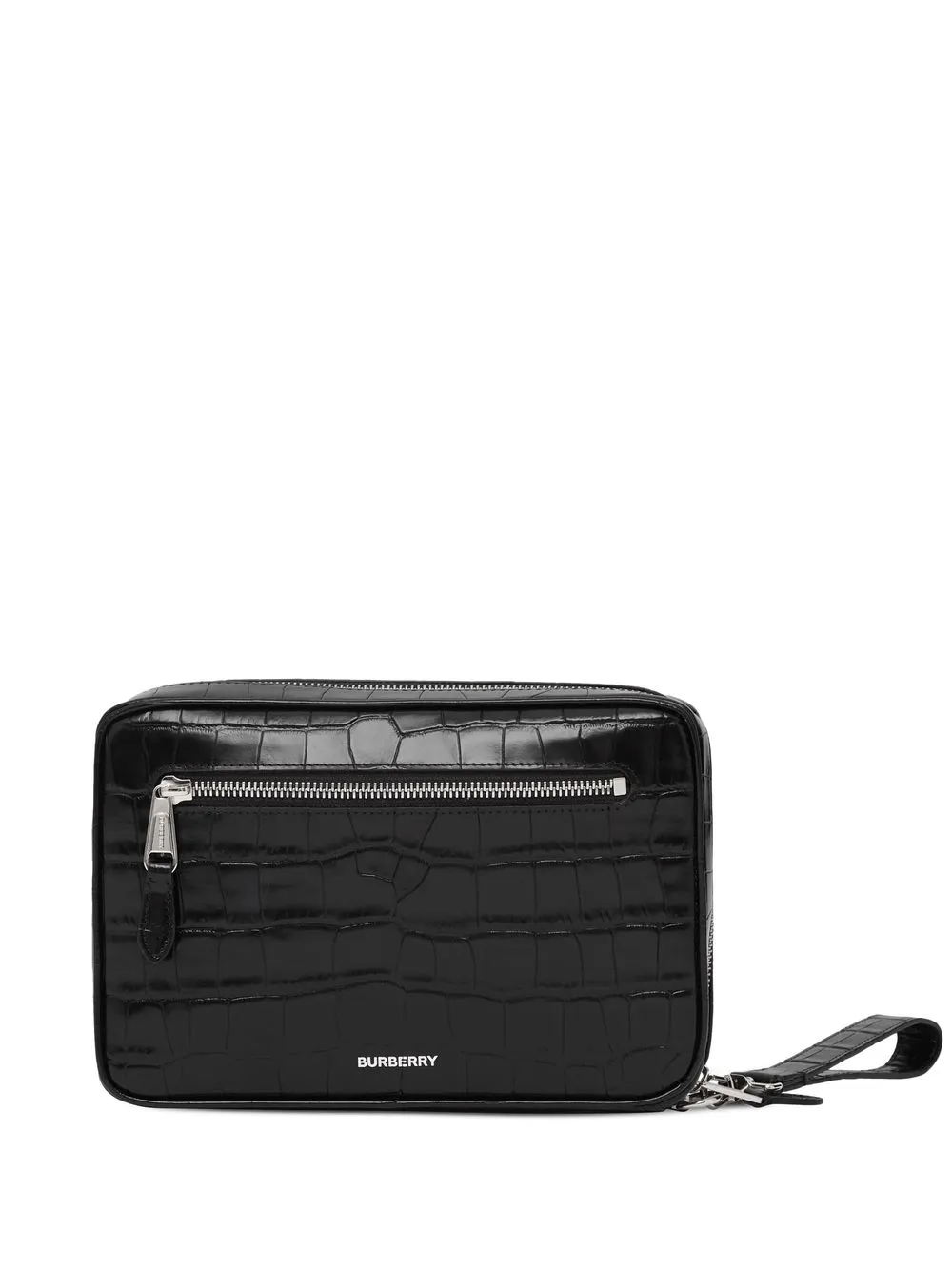 

Burberry embossed-check zip pouch - Black