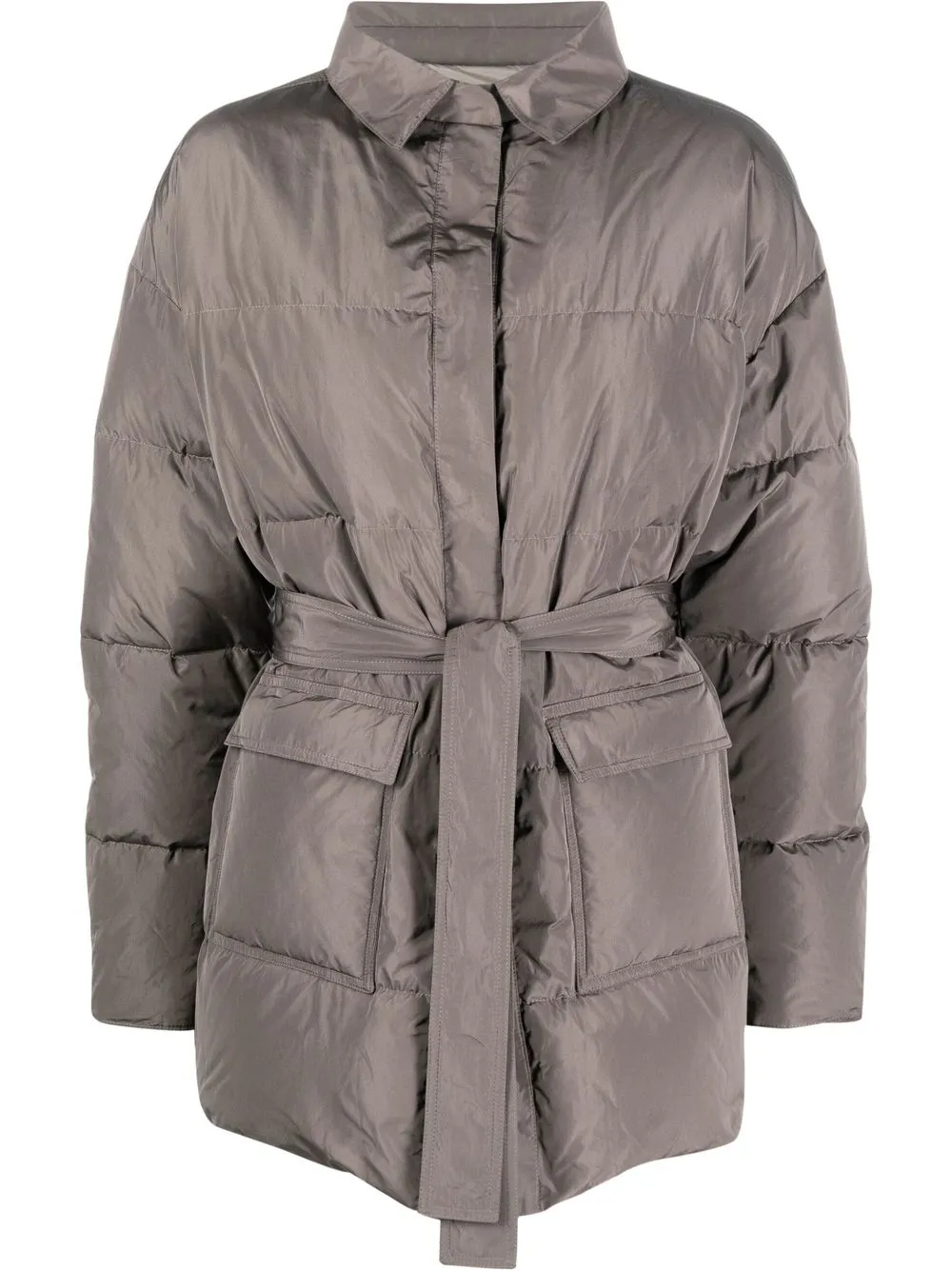 

Fabiana Filippi tie-waist puffer jacket - Grey