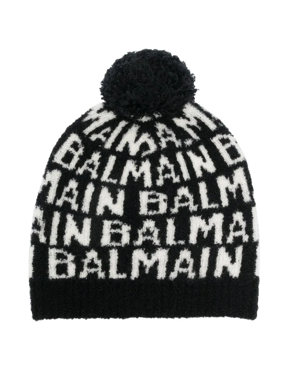 

Balmain Kids logo-intarsia beanie hat - Black