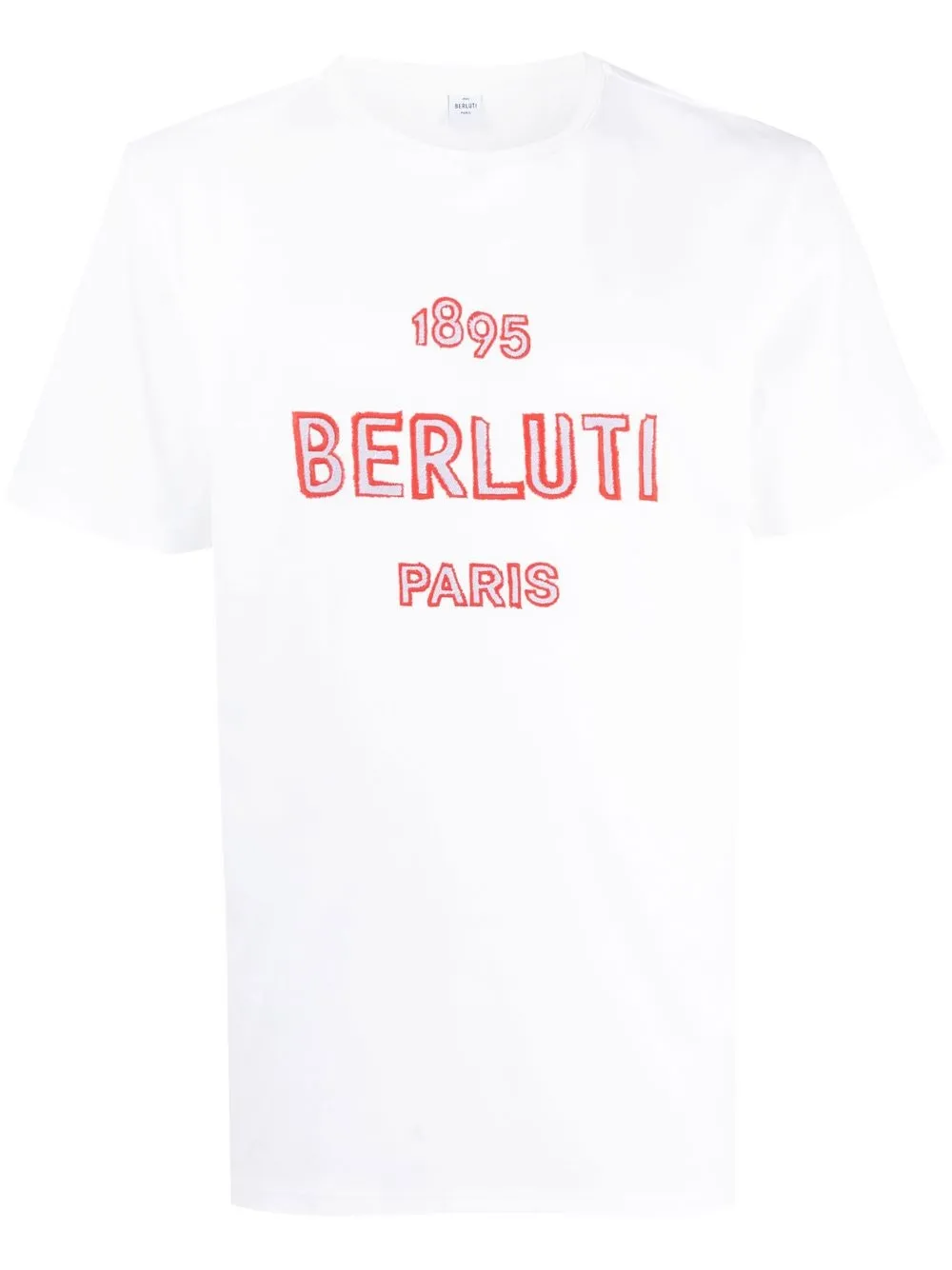 

Berluti playera manga corta con logo bordado - Blanco