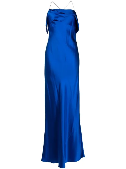 Michelle Mason bias-cut cowl neck gown