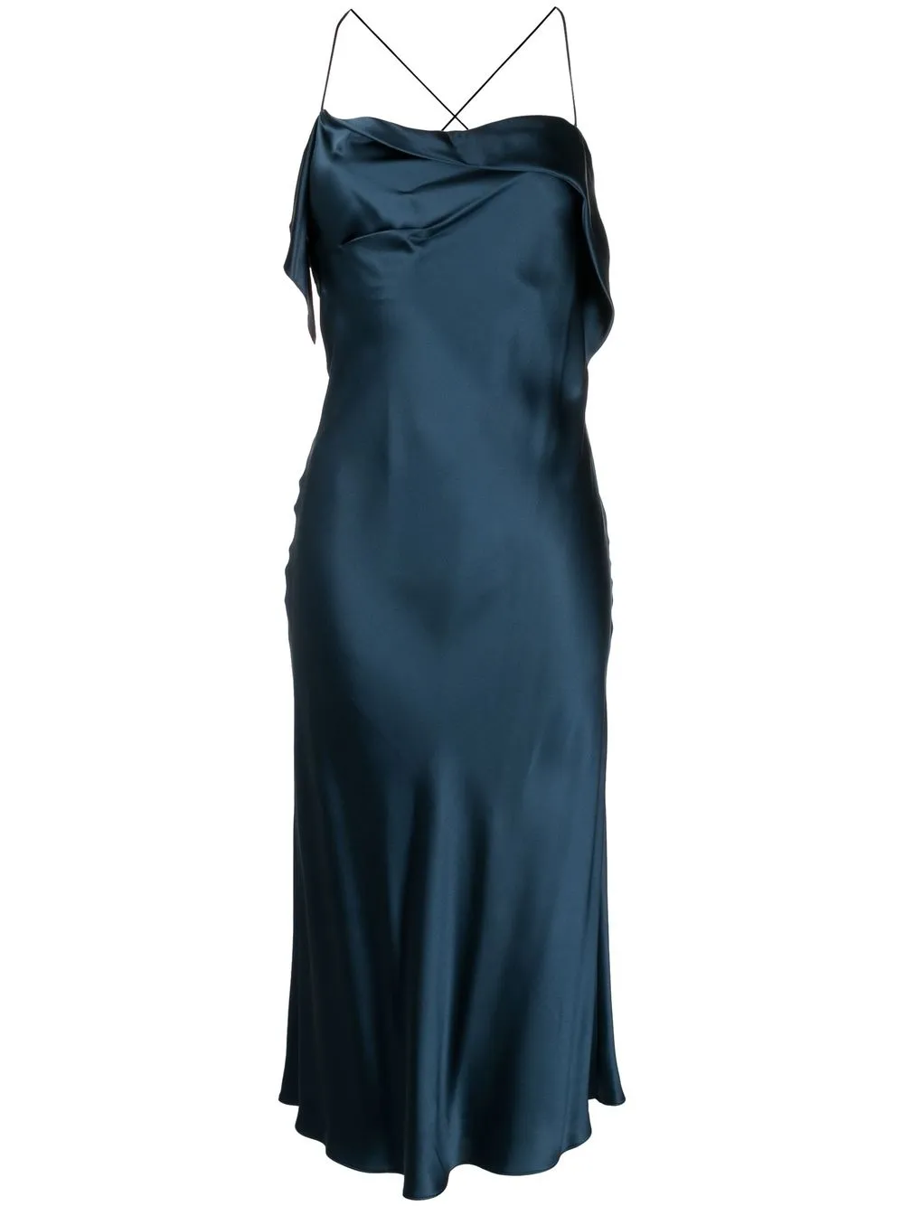 

Michelle Mason bias-cut cowl neck midi dress - Blue