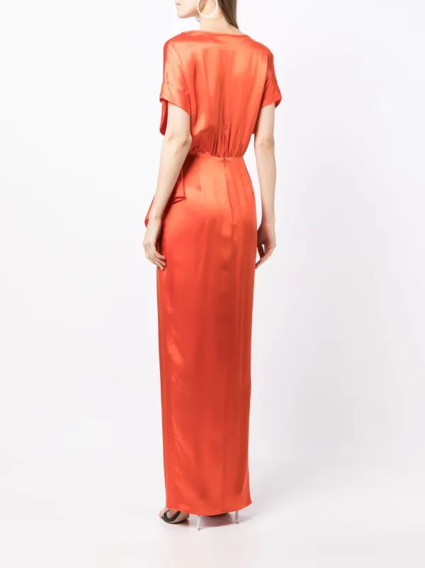 open lace back dress CIDER Miami Sunset Vacation Mesh Round Neck Gradient Maxi Dress: Orange,  XXS at Amazon Women's Clothing store
