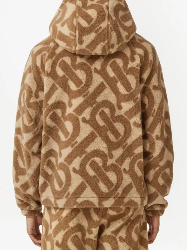 Burberry Brown Fleece Monogram Jacquard Jacket Burberry