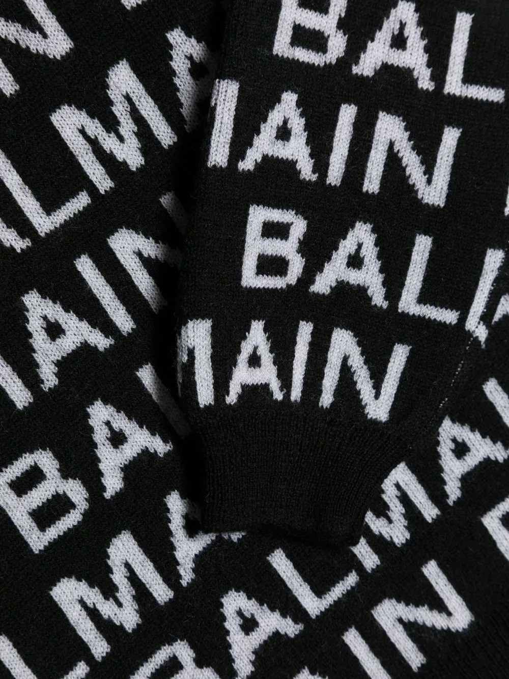  Balmain Kids Pullover Mit Intarsien Logo   Schwarz 
