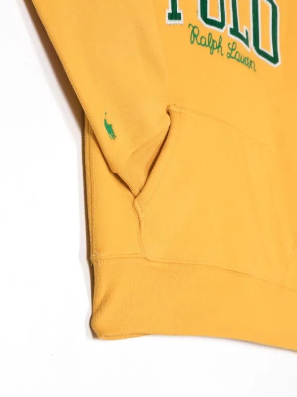 POLO RALPH LAUREN KIDS embroidered-logo Pullover Hoodie Yellow