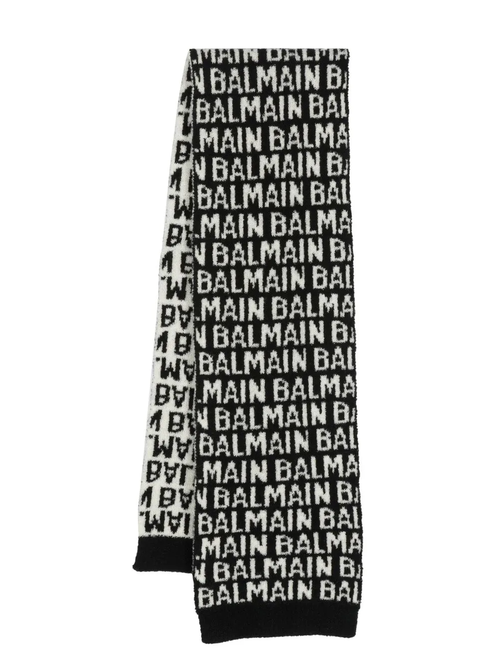 

Balmain Kids logo-intarsia scarf - White