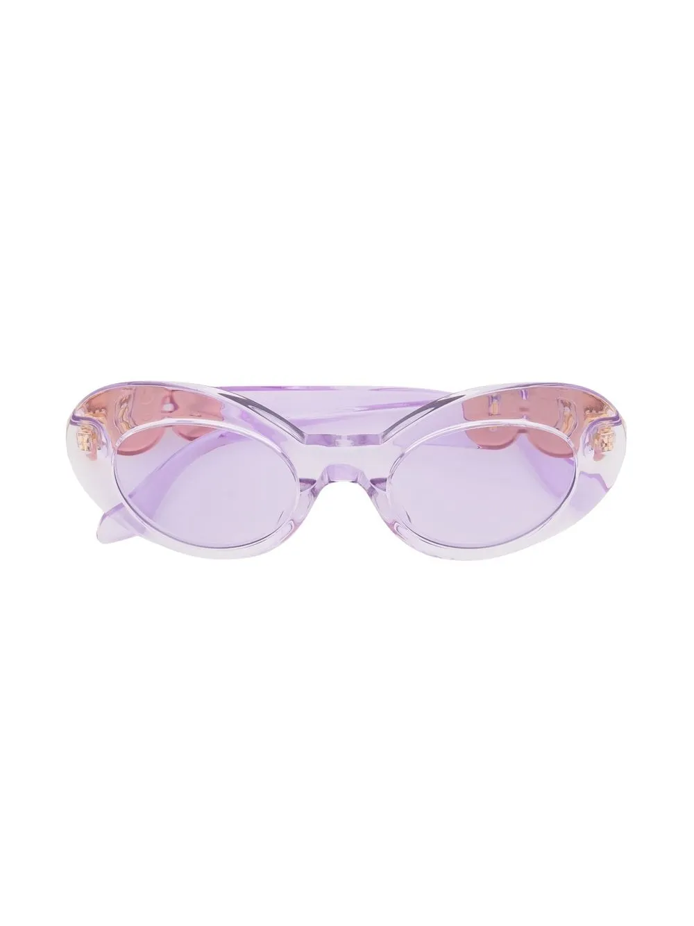 

Versace Kids lentes de sol con armazón transparente y placa del logo - Morado