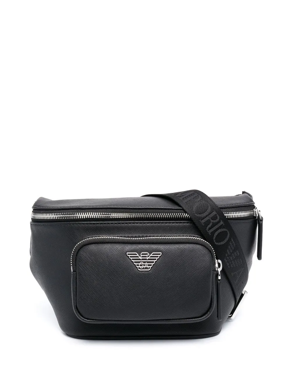 EMPORIO ARMANI LEATHER LOGO-PLAQUE BAG