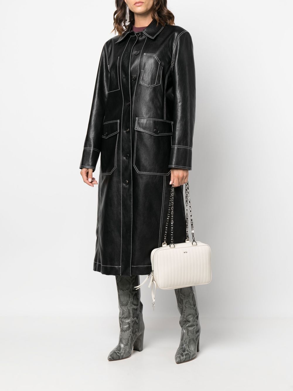 Shop N°21 Chain-link Shoulder Bag In Weiss