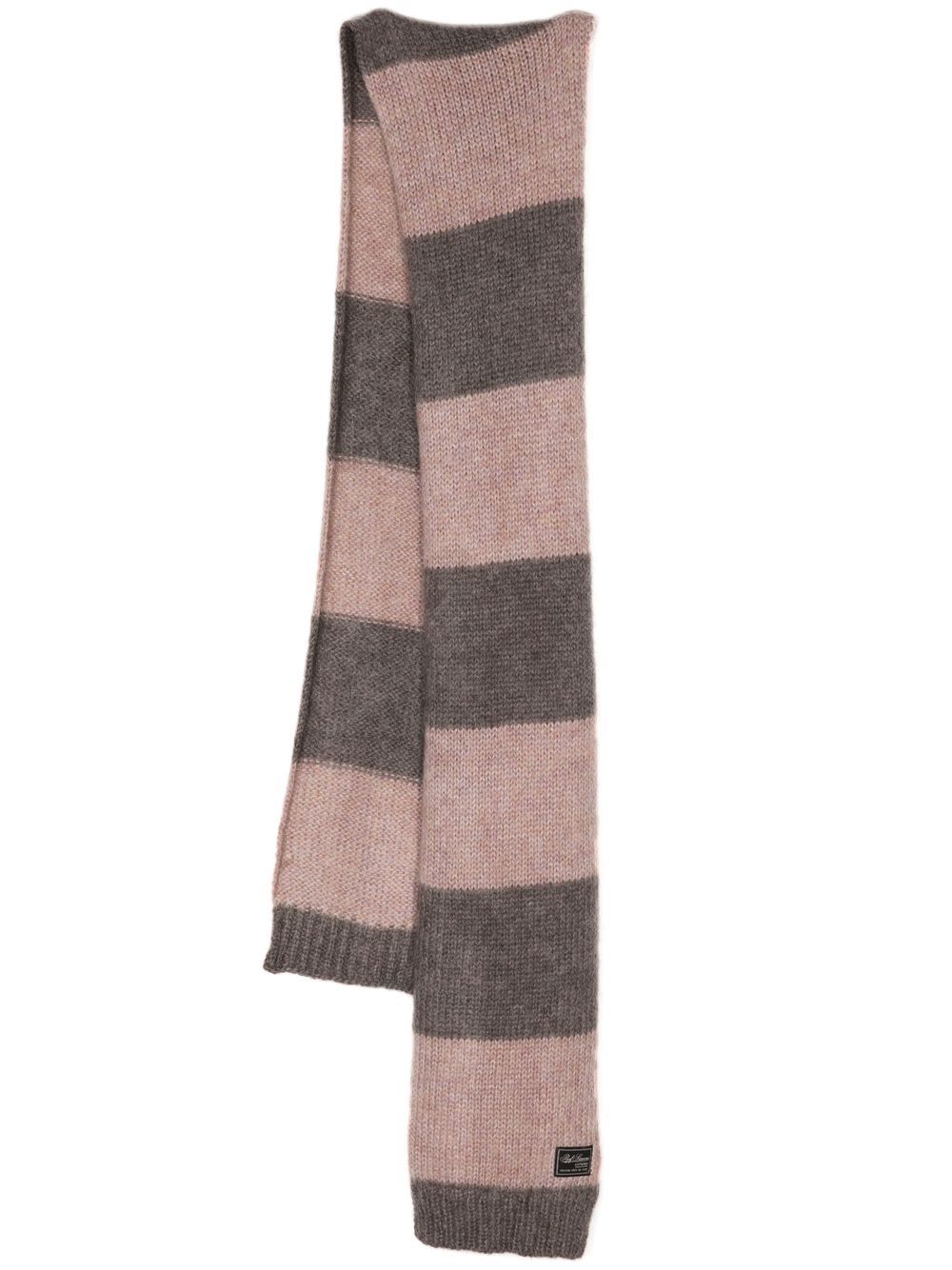 stripe-print knit scarf