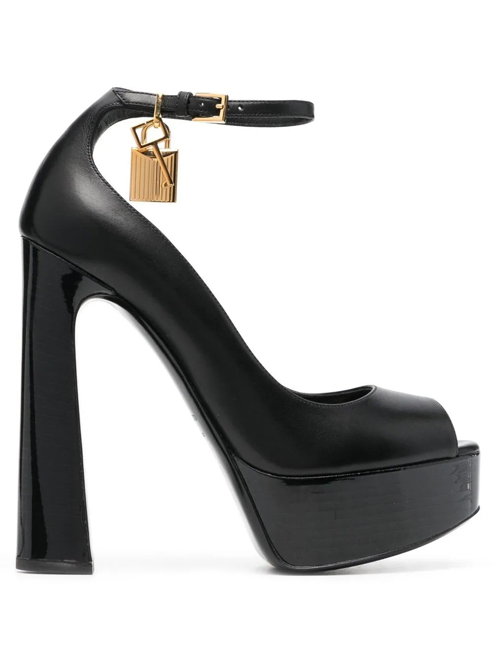 padlock charm platform pumps