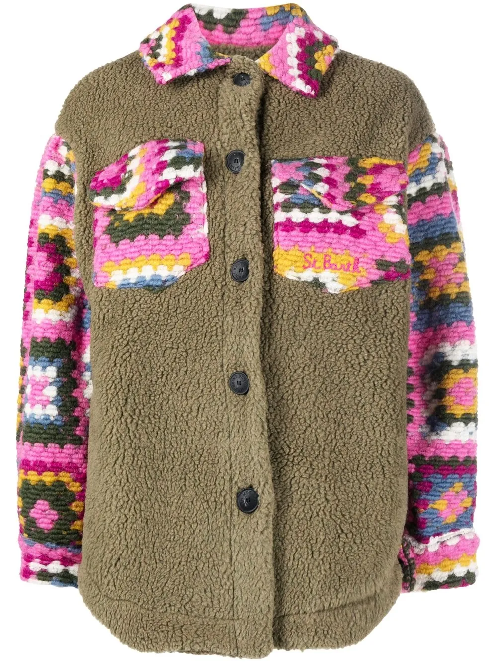 

MC2 Saint Barth knit button-up shirt jacket - Green