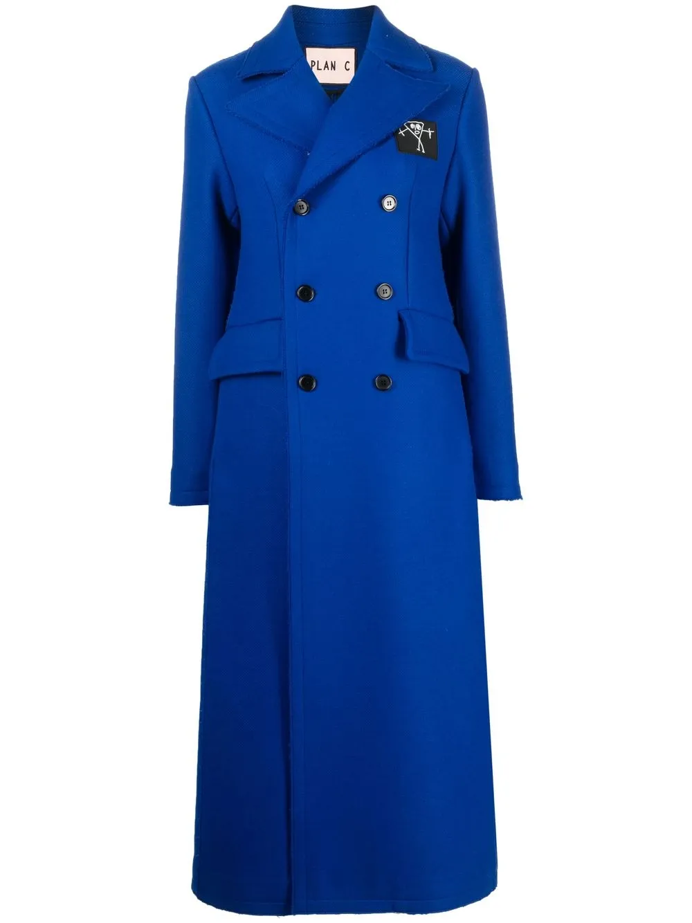 

Plan C double-breasted long-length coat - Blue