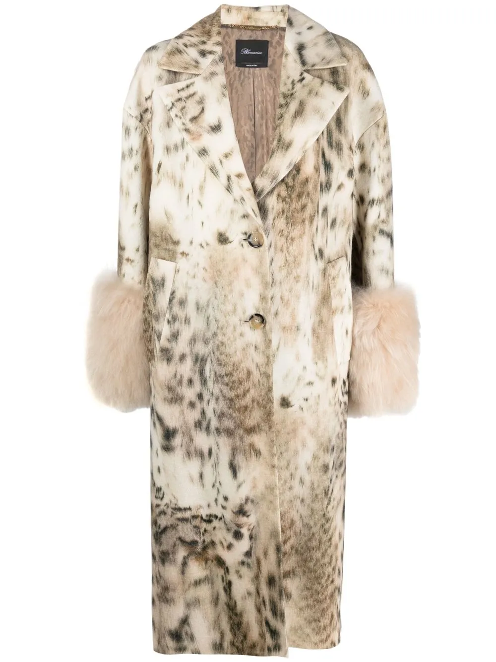 

Blumarine leopard-print single-breasted coat - Neutrals