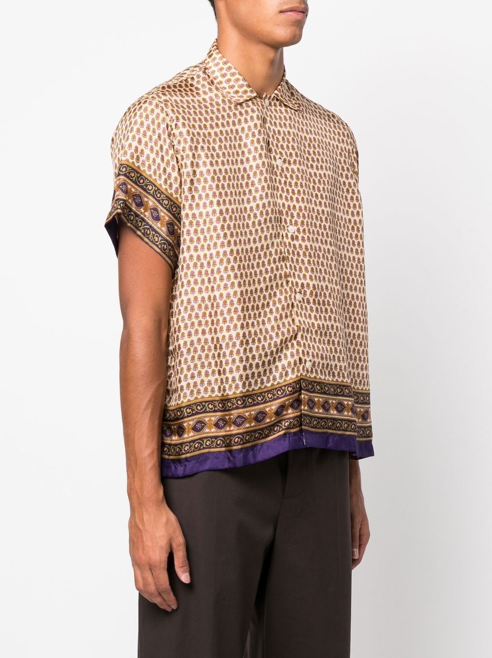 Shop Bode Graphic-print Short-sleeve Shirt In Nude