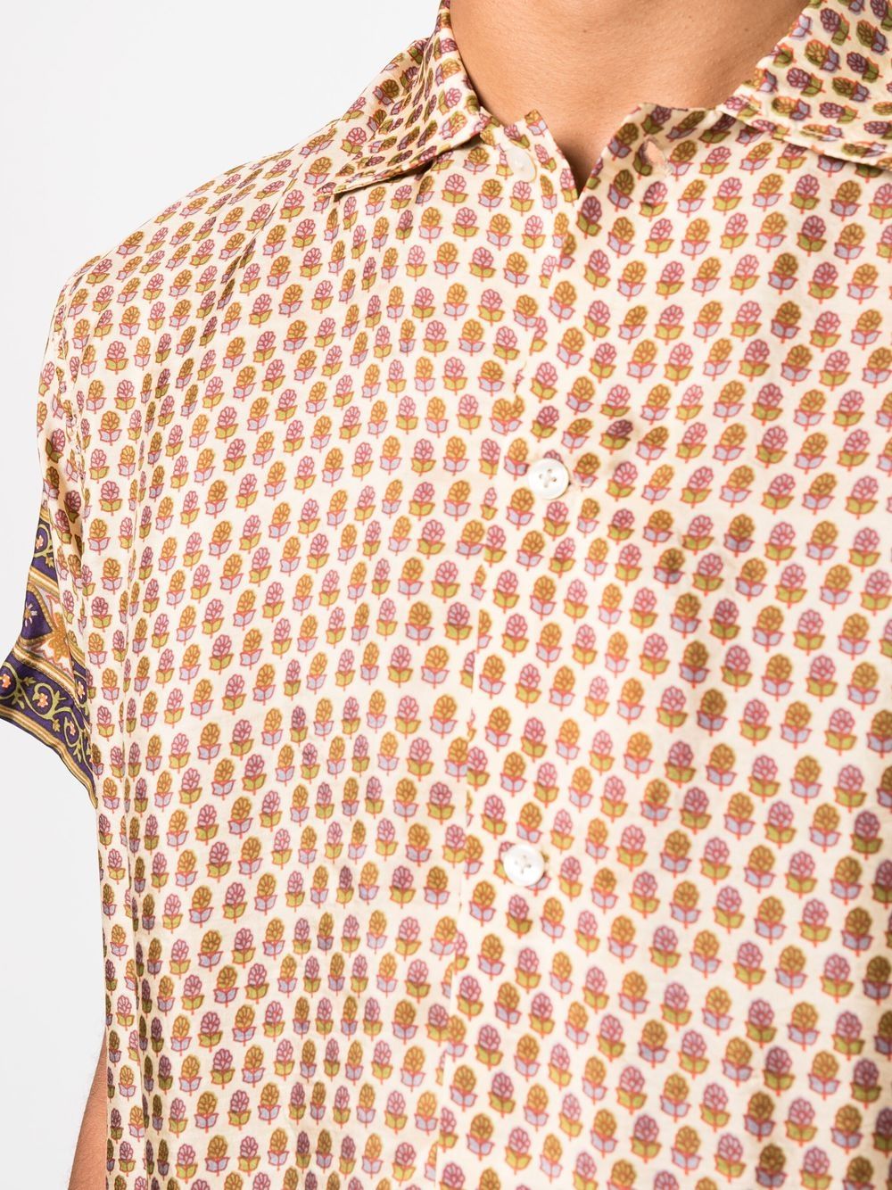 Shop Bode Graphic-print Short-sleeve Shirt In Nude