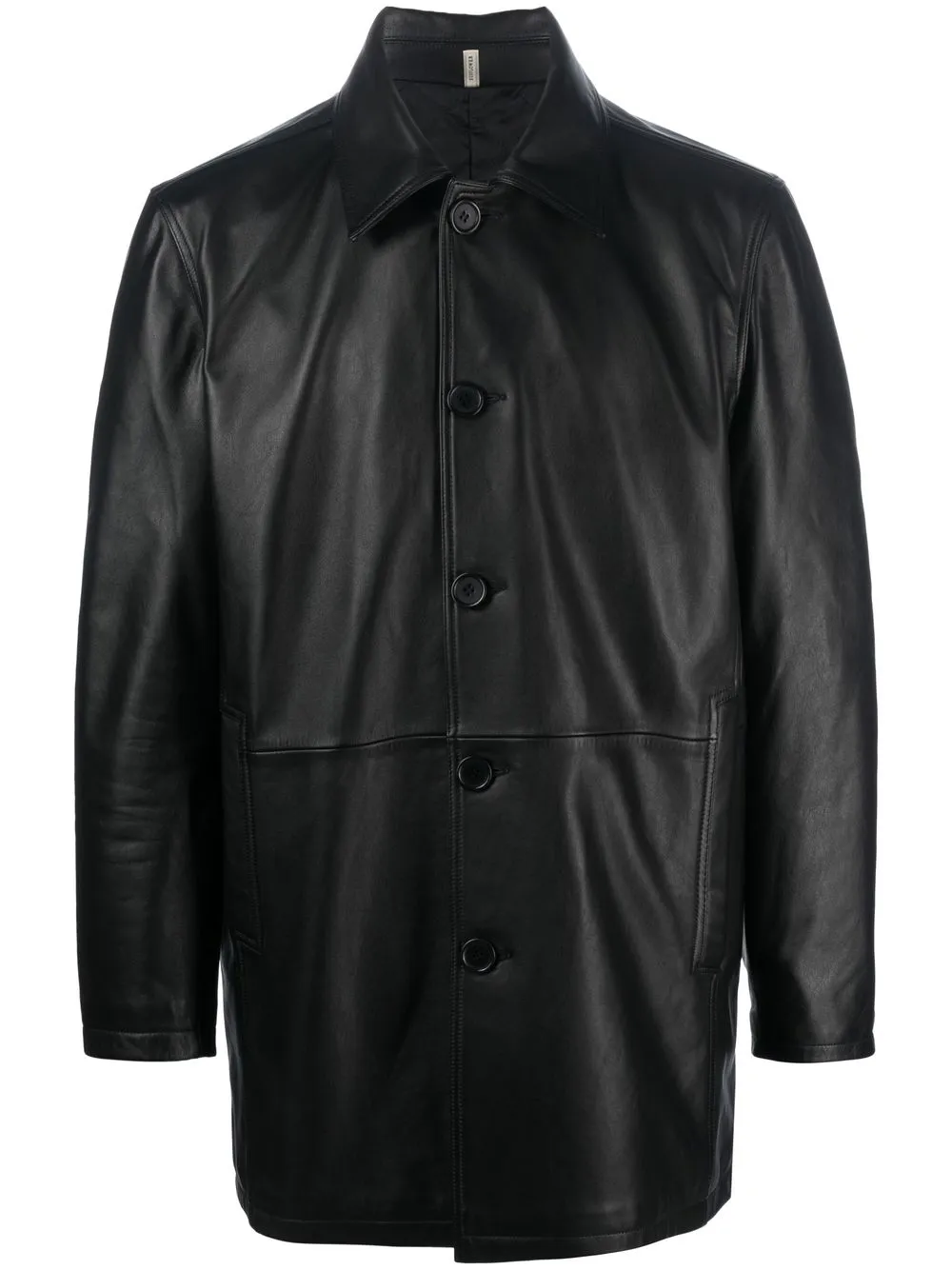 

Sunflower button-down leather jacket - Black