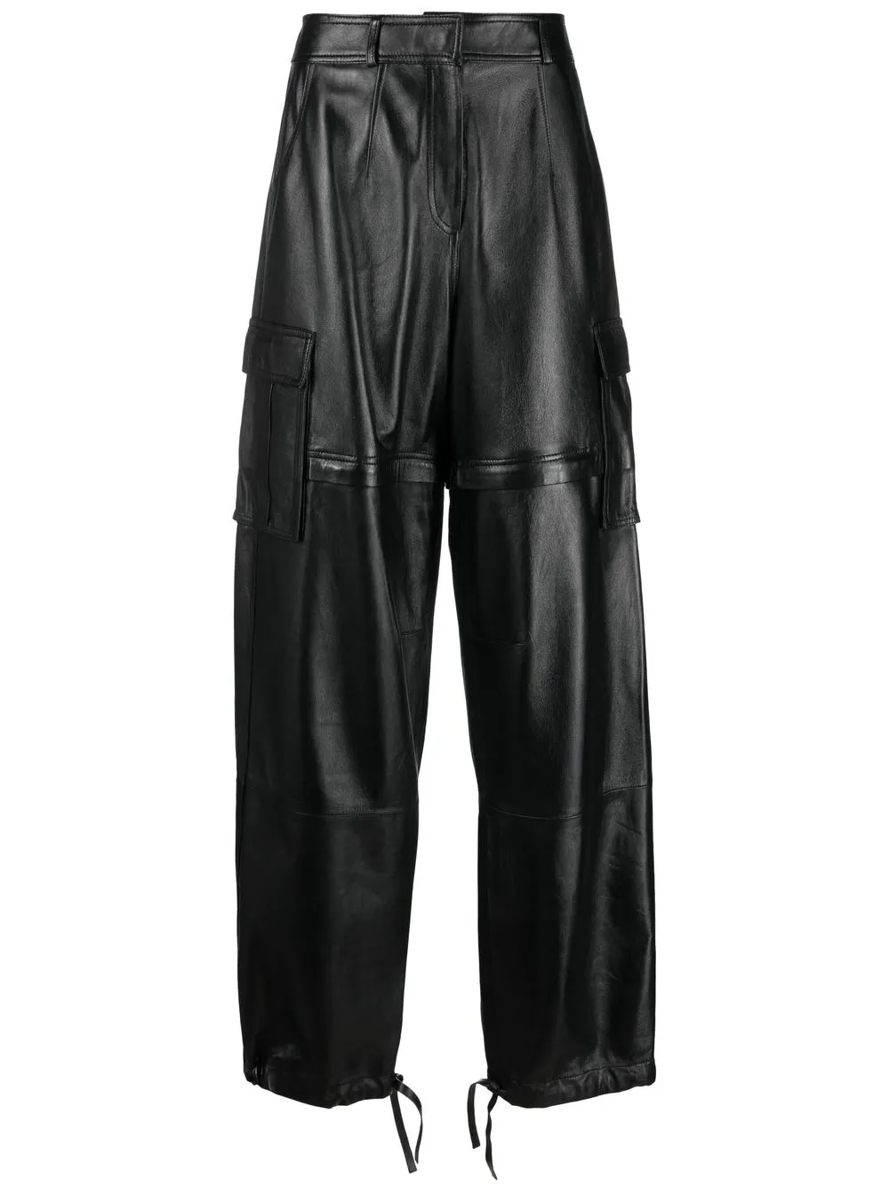 ANDREĀDAMO loose-fit Leather Cargo Trousers - Farfetch