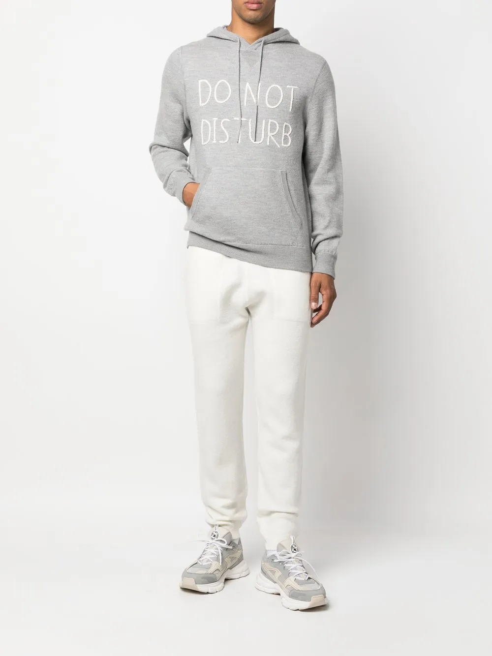 

MC2 Saint Barth Do Not Disturb embroidered wool hoodie - Grey