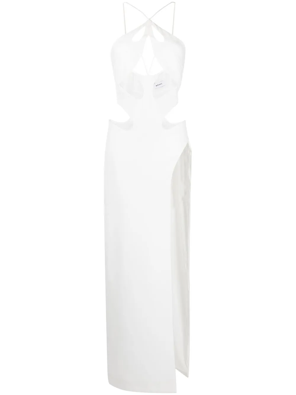 

Mônot cut-out detail halterneck dress - White