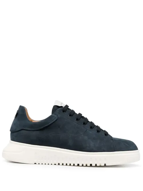 Baskets en daim à patch logo - Emporio Armani - Modalova