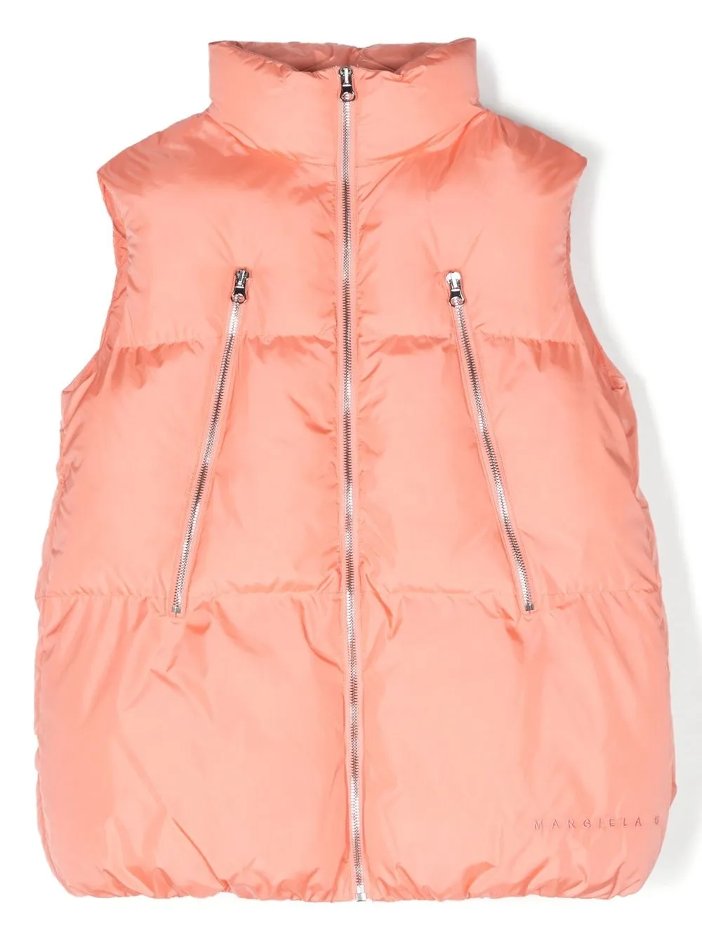 

MM6 Maison Margiela Kids chaleco capitonado con cuello de tortuga - Rosado